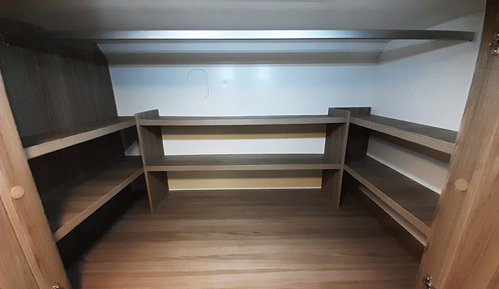 Huge double wardrobe provides masses of useful shelf space