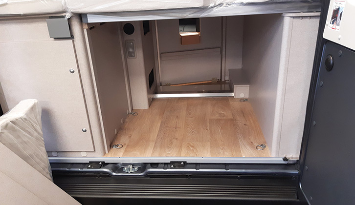 Beneath the bed, you get plenty of storage