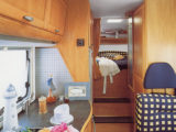 A 2001 Hymercamp 644G with raised permanent double bed above exterior