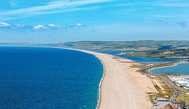 Portland sits high above Chesil Beach, and offers some tremendous views