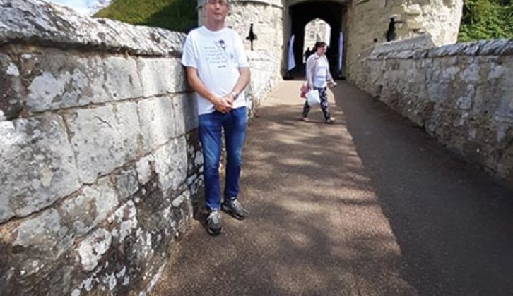 Peter at historic Carisbrooke Castle