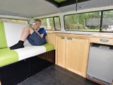 The interior of a classic VW campervan