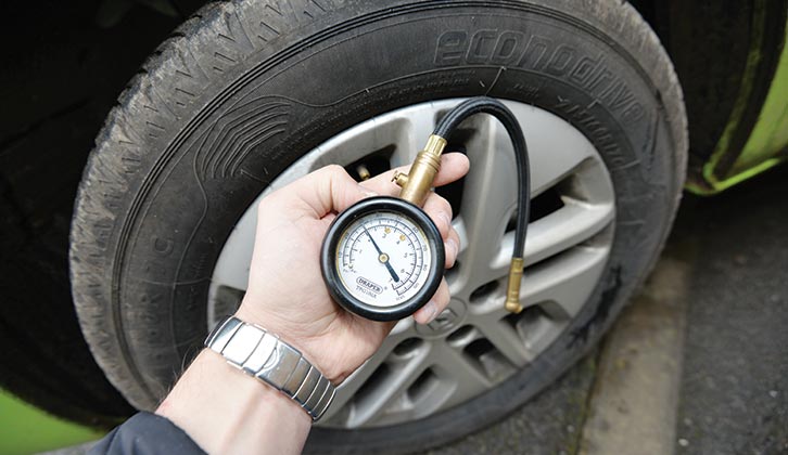 A separate tyre pressure gauge