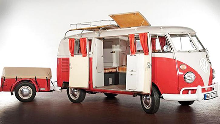 A Westfalia Camping Box on Volkswagen Transporter ‘Splitty’. Manufactured in Wiedenbrück, Germany, 1951-1967