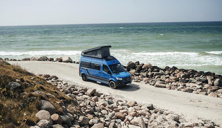 The Hymer Free S by the sea