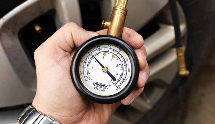 A separate tyre pressure gauge