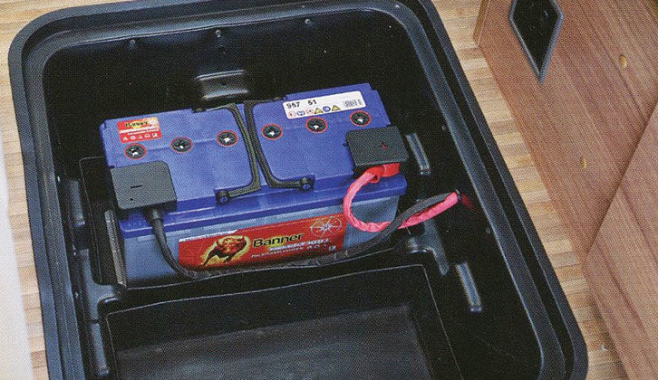 The dedicated underfloor leisure battery storage