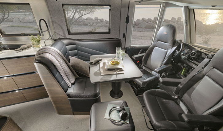 The interior of an Adria Supersonic A-class