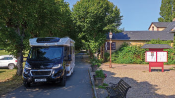 The Bailey parked in a Normandy village