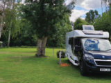 The motorhome at a caravan park in Romorantin-Lanthenay