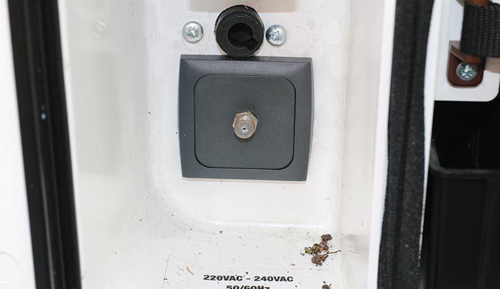 A motorhome’s satellite connection