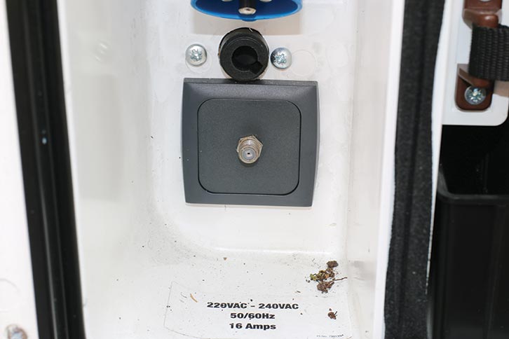 A motorhome’s satellite connection