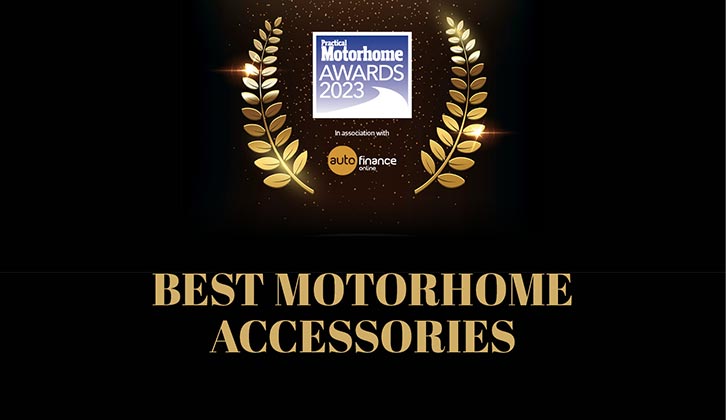 The winners of the accessory categories at the Practical Motorhome Awards 2023