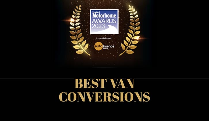 The winners of the van conversion categories at the Practical Motorhome Awards 2023