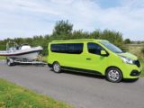Motorhome towing a boat