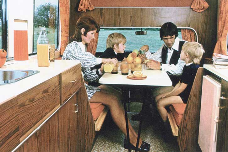 Family in 1975 Ford Transit