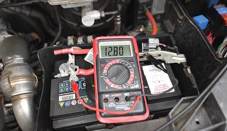 Multimeter being used