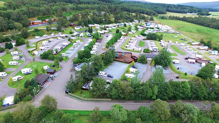 Aerial shot of Grantown-on-Spey