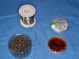 Solder wire, pot scrubber and flux paste