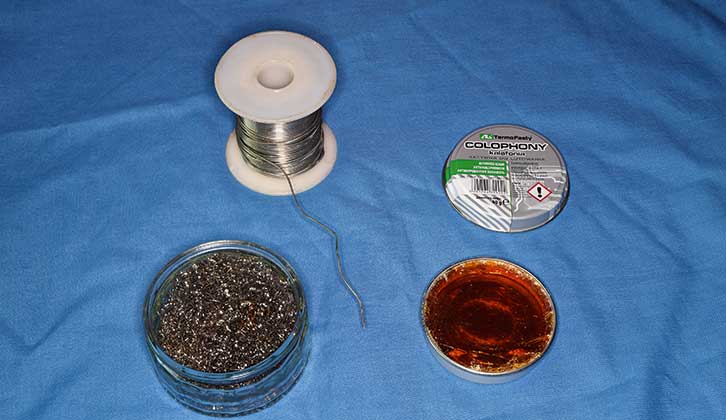 Solder wire, pot scrubber and flux paste