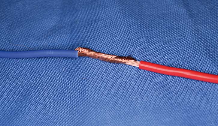 Wires twisted together