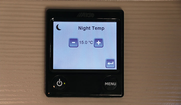 Set night mode temperature