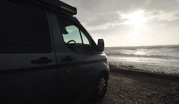 Motorhome by beach