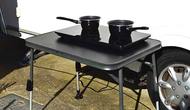 Double hob on table