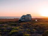Motorhome with a sunset