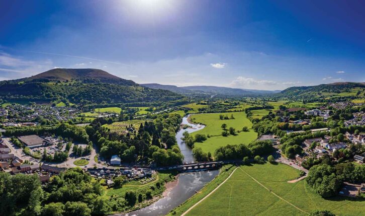 Aerial view of Abergavenny