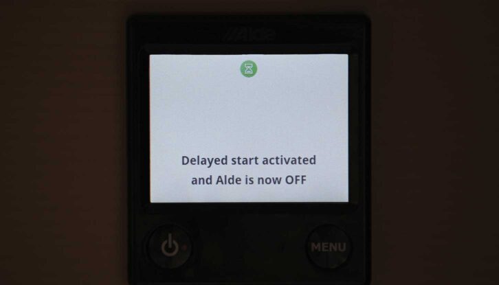 ‘Delayed start activated and Alde is now OFF’
