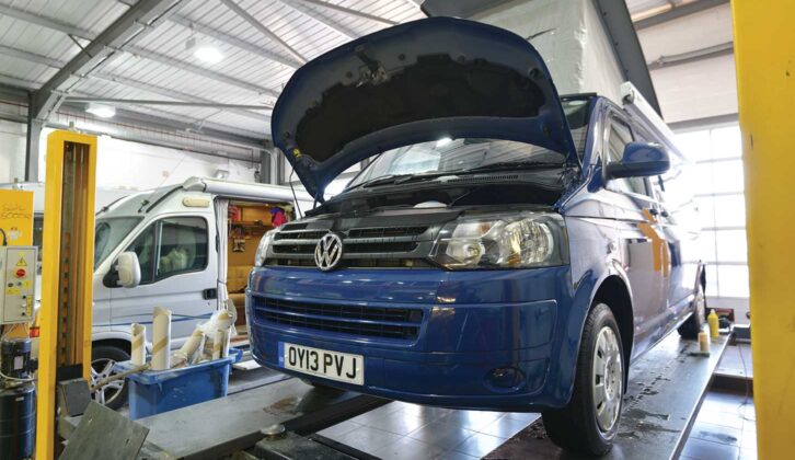 VW being serviced