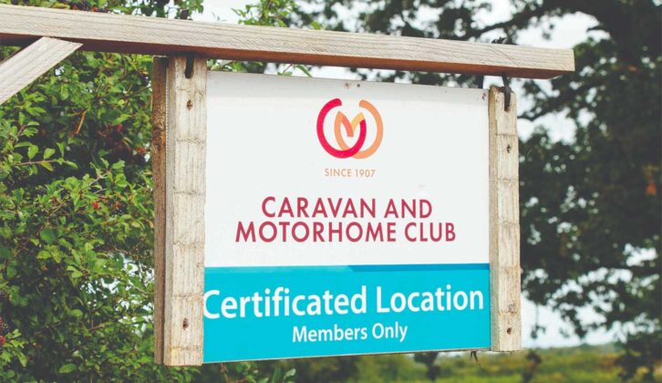 Caravan and Motorhome Club CL sign