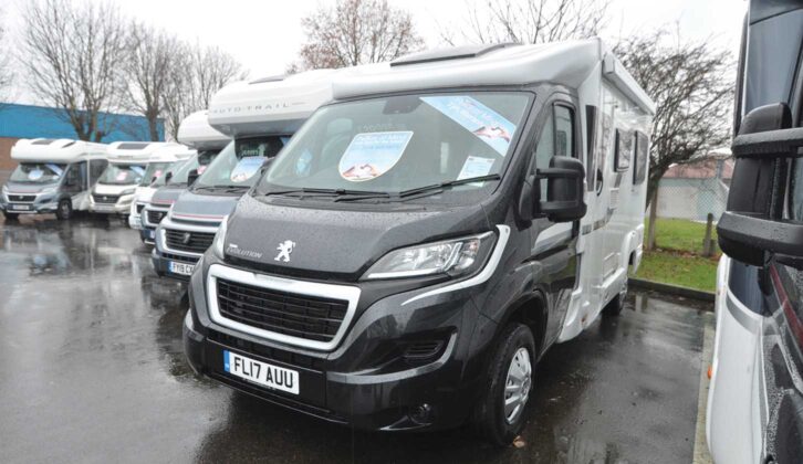 Pre-owned motorhome on forecourt