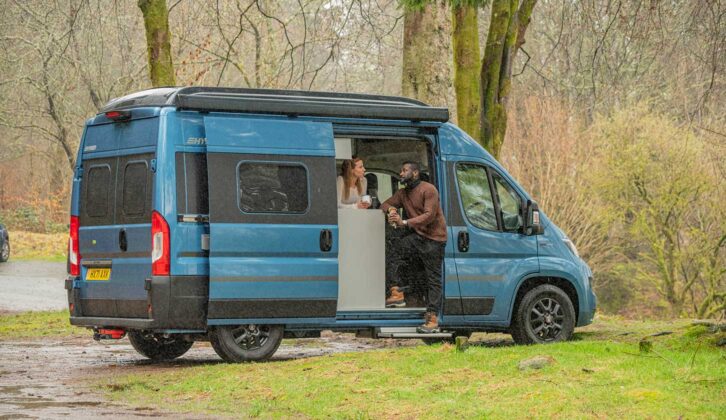 Campervan pitched up