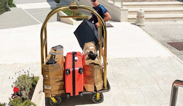 Luggage on a trolley