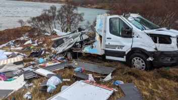 The wrecked motorhome
