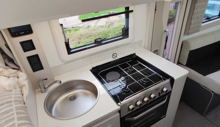 Kitchen with four-burner hob