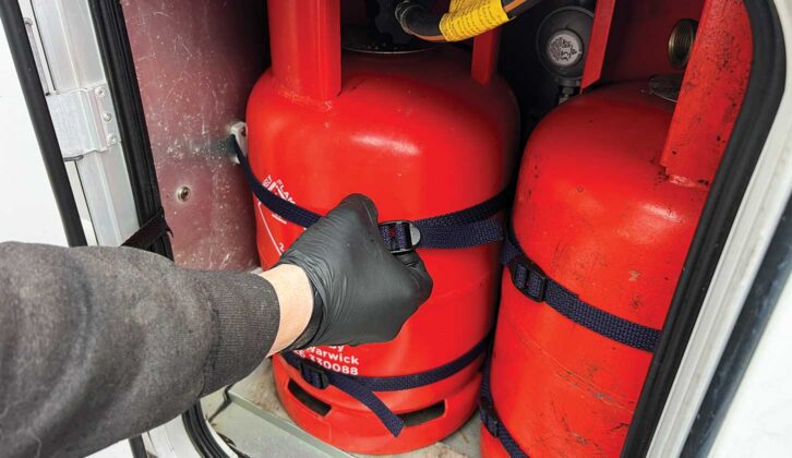 A gas tightness check being conducted