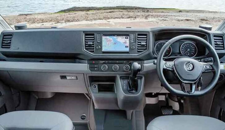 The cab of a VW Crafter
