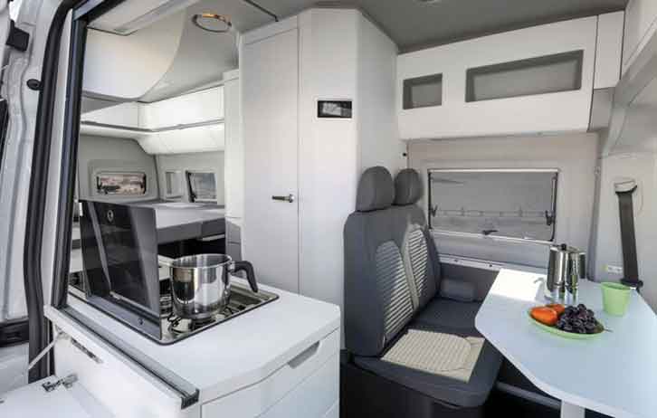 Interior of a 600 as seen through the side door