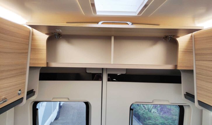 Rear lockers on the back wall of the Bailey Endeavour.