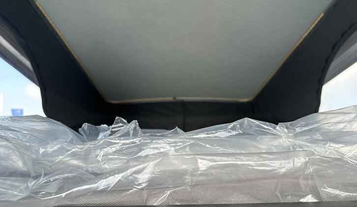 The pop top roof in the Swift Carrera Pop Top 244