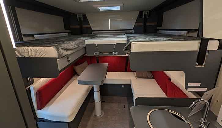 The rear lounge in the Laika Kosmo L105