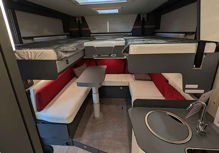 The rear lounge in the Laika Kosmo L105