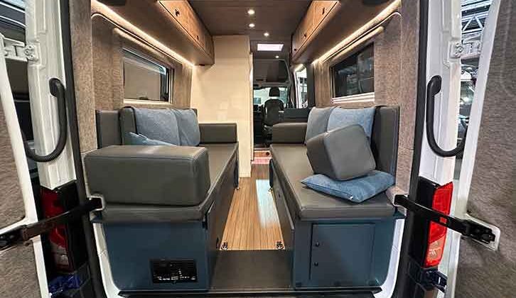 The rear lounge in the Eriba Car 602