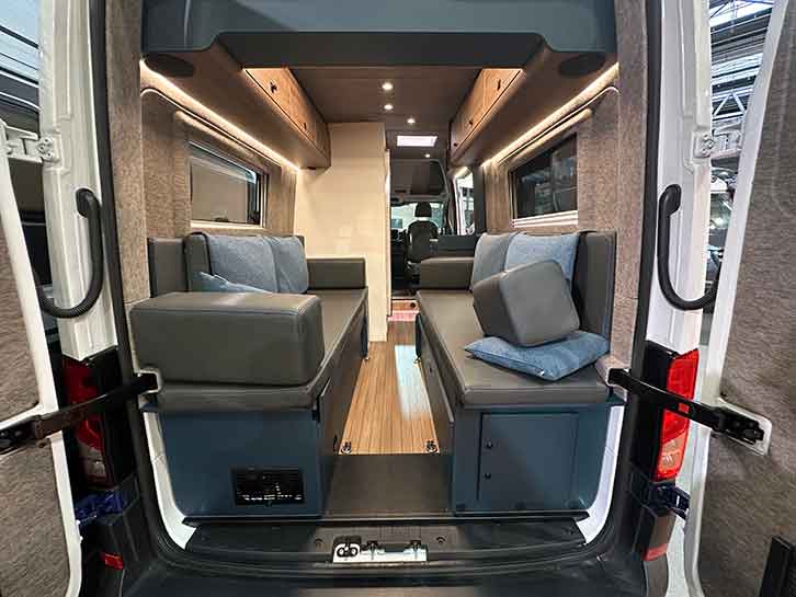 The rear lounge in the Eriba Car 602