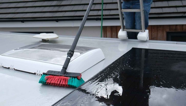 A hose attached to the brush