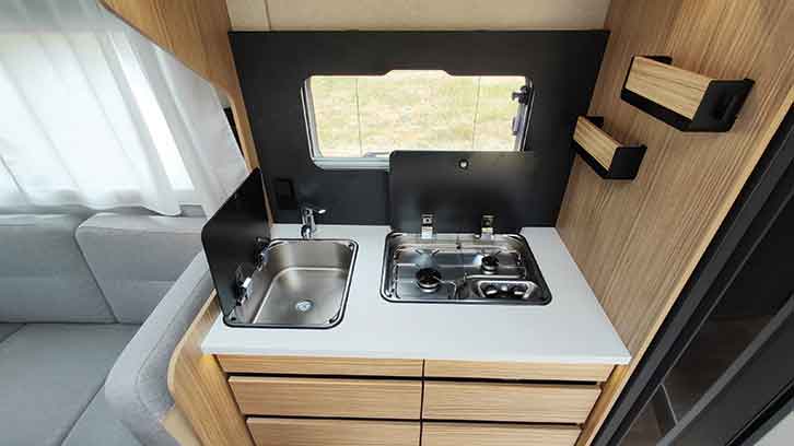 The kitchen area
