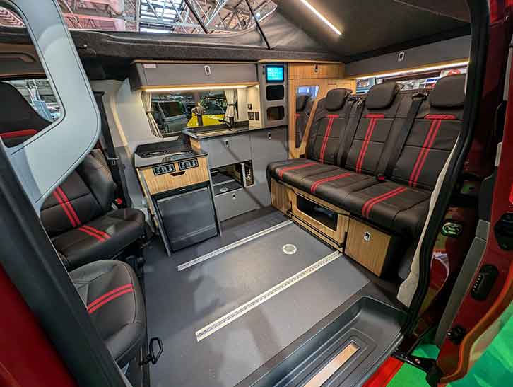 The three seats on the rear bench in the Spartan